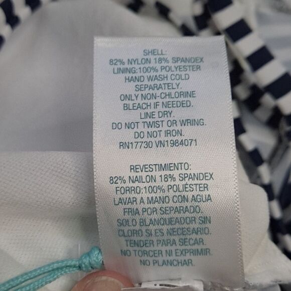 Kona Sol Striped Tankini Top Oxford Blue White Large - Picture 7 of 9